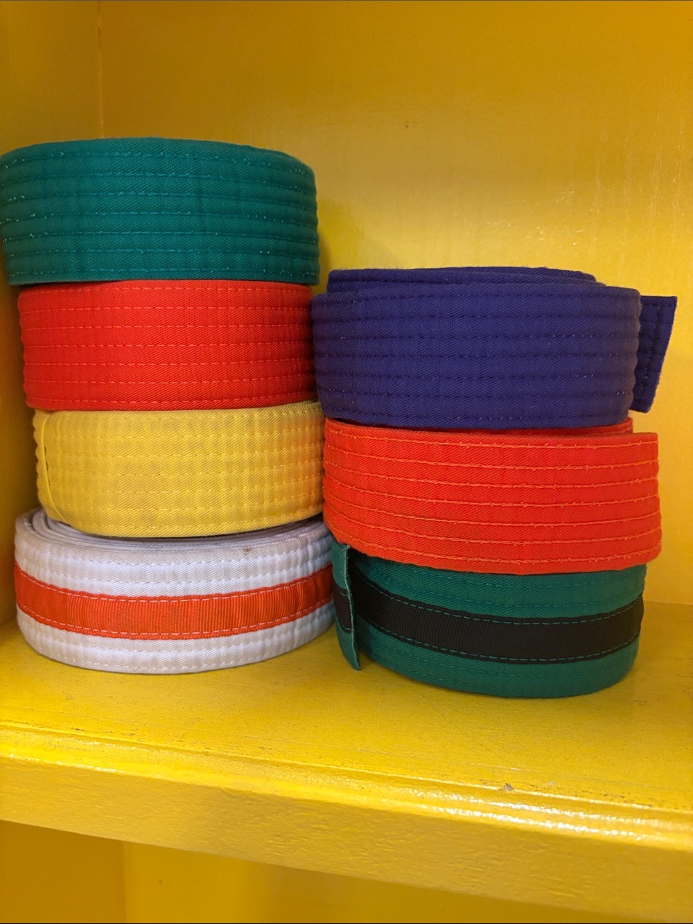 Karate belts, various colors